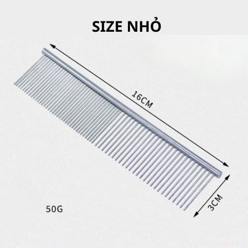 Ảnh sản phẩm PC123 LƯỢC GỠ RỐI LÔNG INOX, CHẢI LÔNG CHÓ MÈO BẰNG INOX NHIỀU KÍCH CỠ