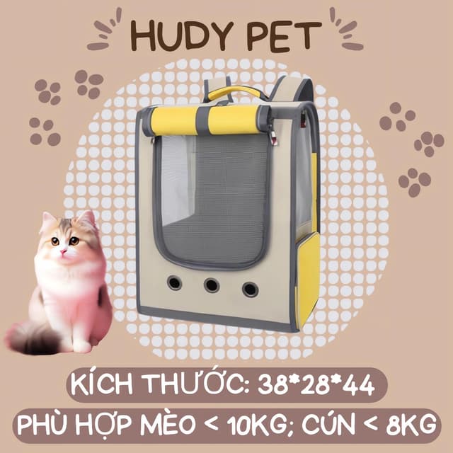 Ảnh sản phẩm Balo vận chuyển chó mèo cỡ lớn chống nắng Hudy Pet VN, size lớn