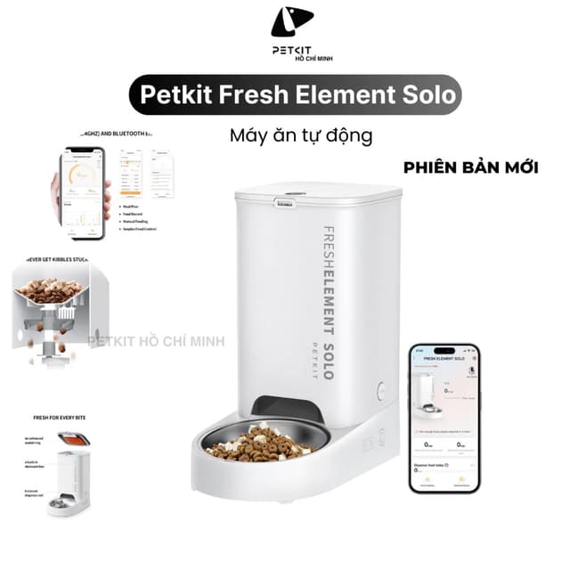 Ảnh sản phẩm (New 2026) Máy cho ăn tự động cho chó mèo thú cưng Petkit Fresh Element Solo Smart Feeder – Dung tích 3L, kết nối App