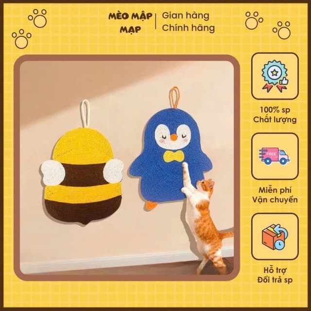 Ảnh sản phẩm Bàn cào móng treo tường cho mèo dễ thương