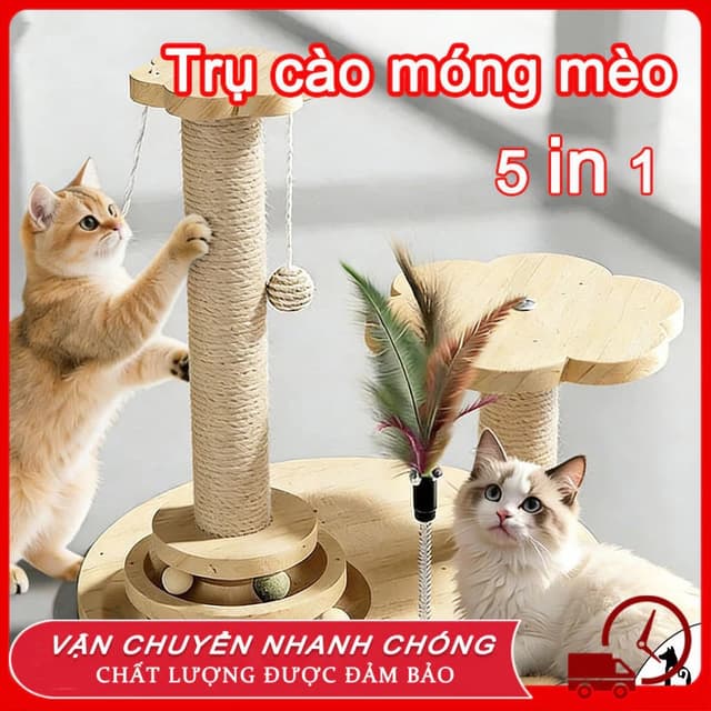 Ảnh sản phẩm Trụ cào móng cho mèo chơi kèm quả bóng