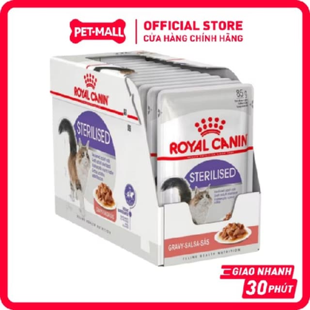 Sản phẩm Pate Royal Canin Sterilised (Gravy/Jelly) - Hộp 12 gói (85G) - Hình ảnh thực tế và đánh giá chi tiết