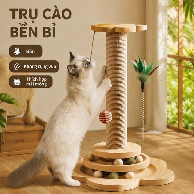 Ảnh sản phẩm Trụ cào móng sisal cho mèo cao 50 cm