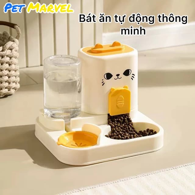 Ảnh sản phẩm Bình thức ăn khô tự chảy Petmarvel 2L kèm bình nước
