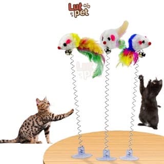 Ảnh sản phẩm Chuột lò xo đế hít tự tương tác cho mèo Lutpet