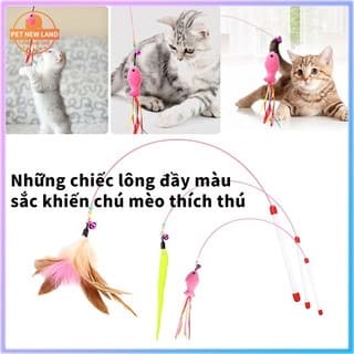 Ảnh sản phẩm Đồ chơi cần câu mèo gắn lông vũ