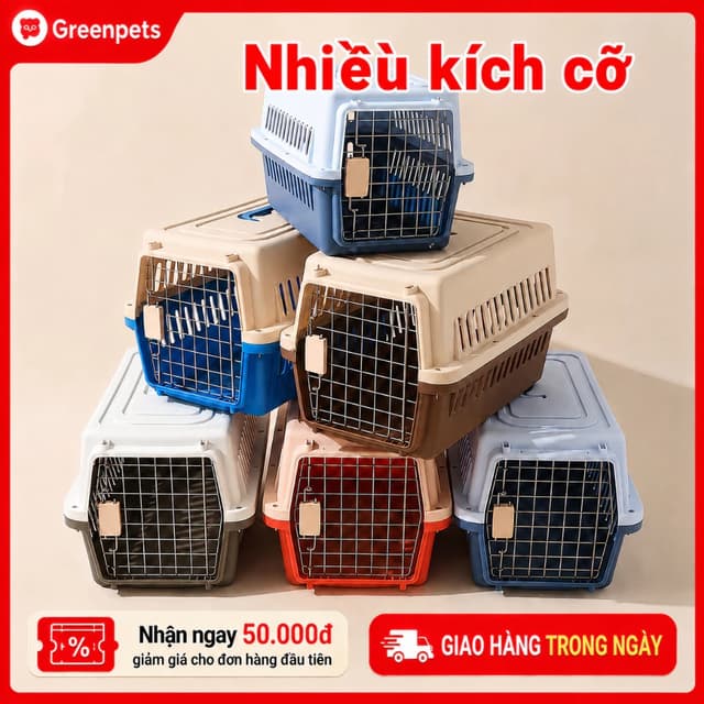 Ảnh sản phẩm Lồng hàng không cho chó mèo GreenPets, size 48 cm, 58 cm và 66 cm